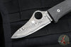 Spyderco SpyOpera- Carbon Fiber Handle- Damasteel Flat Ground Knife C255CFPD