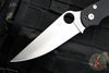 Spyderco Military Folding Knife- Compression Lock- Modified Clip Point- Black G-10- Satin Blade C36GP2