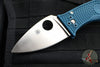 Spyderco Lil' Temperance- Teal Blue FRN Handle- Satin K390 Steel Blade