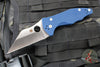 Spyderco Yojimbo Folder- Wharncliffe Edge- Cobalt Blue G-10 Handle- Satin SPY27 Steel Blade C85GPCBL2