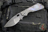 Mick Strider Custom XL-Grandpa Finished Drop Point Nightmare Grind- Double Flamed Ti Handles- Winged Skull Graphic
