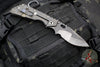 Mick Strider Custom XL-Grandpa Finished Drop Point Nightmare Grind- Double Flamed Ti Handles- Winged Skull Graphic