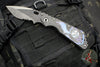 Mick Strider Custom XL-Grandpa Finished Bellied Spear Point- Double Flamed Ti Handles- Winged Skull Graphic