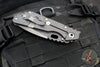 Mick Strider Custom XL-Grandpa Finished Bellied Spear Point- Double Flamed Ti Handles- Winged Skull Graphic