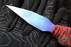 Strider Titanium Nail - Push Dagger Configuration- Blued Finish- Red/Black Cord "RBC8"