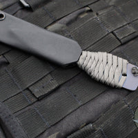 Strider Blue Anodized Titanium Nail -  Push Dagger Configuration- Grey Cord