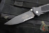 Vintage 10/1998 Microtech MINI Socom Elite- Manual- Black Handle- Black Part Serrated Blade
