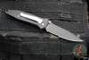 Vintage 10/1998 Microtech MINI Socom Elite- Manual- Black Handle- Black Part Serrated Blade