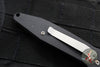 Vintage 10/1998 Microtech MINI Socom Elite- Manual- Black Handle- Black Part Serrated Blade