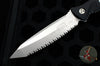 Microtech Socom Alpha Fixed Blade Knife- Tanto Edge- Black Handle With Stonewash Full Serrated Blade 114-12
