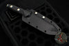 Microtech Socom Alpha Fixed Blade Knife- Tanto Edge- Black Handle With Stonewash Full Serrated Blade 114-12