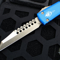 Microtech Ultratech OTF Knife- Warhound- Blue Handle- Bronzed Blade 119W-13 BLS
