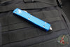 Microtech Ultratech OTF Knife- Bayonet Edge- Blue Handle- Stonewash Blade 120-10 BL