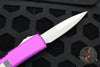 Microtech Ultratech OTF Knife- Bayonet Edge- Violet Handle With Stonewash Blade 120-10 VI