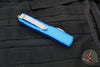 Microtech Ultratech OTF Knife- Single Edge- Blue Handle- Apocalyptic Blade 121-10 APBL