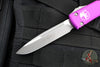 Microtech Ultratech OTF Knife- Single Edge- Violet Handle- Apocalyptic Blade 121-10 APVI