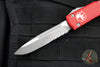 Microtech Ultratech OTF Knife- Single Edge- Red Handle- Apocalyptic Part Serrated Blade 121-11 APRD