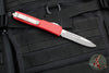 Microtech Ultratech OTF Knife- Single Edge- Red Handle- Apocalyptic Part Serrated Blade 121-11 APRD