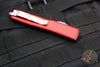 Microtech Ultratech OTF Knife- Single Edge- Red Handle- Apocalyptic Part Serrated Blade 121-11 APRD