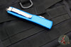 Microtech Ultratech OTF Knife- Single Edge- Blue Handle- Stonewash Part Serrated Blade 121-11 BL
