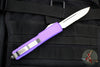 Microtech Ultratech OTF Knife- Purple Handle- Stonewash Part Serrated Blade 121-11 PU