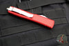 Microtech Ultratech OTF Knife- Red Handle- Stonewash Part Serrated Blade 121-11 RD