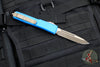 Microtech Ultratech OTF Knife- Single Edge- Blue Handle- Bronze Apocalyptic Blade 121-13 APBL