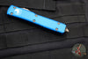 Microtech Ultratech OTF Knife- Single Edge- Blue Handle- Bronze Apocalyptic Blade 121-13 APBL