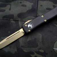 Microtech Ultratech Black Single Edge OTF Knife Bronzed Blade 121-13