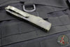 Microtech Ultratech OTF Knife- Single Edge- Olive Camo Handle- Olive Camo Finished Part Serrated Blade 121-2 OCS