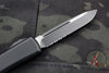 Microtech Ultratech OTF Knife- Single Edge- Tactical- Black Handle- Part Serrated Black Blade 121-2 T