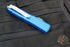 Microtech Ultratech OTF Knife- Double Edge- Blue Handle- Apocalyptic Finished Blade 122-10 APBL