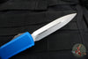 Microtech Ultratech OTF Knife- Double Edge- Blue Handle- Stonewash Plain Edge blade 122-10 BL
