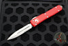 Microtech Ultratech OTF Knife- Double Edge- Red Handle with Stonewash Part Serrated Blade 122-11 RD