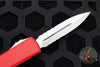 Microtech Ultratech OTF Knife- Double Edge- Red Handle with Stonewash Part Serrated Blade 122-11 RD