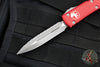Microtech Ultratech OTF Knife- Double Edge- Red Handle- Apocalyptic Full Serrated Blade 122-12 APRD