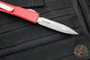 Microtech Ultratech OTF Knife- Double Edge- Red Handle- Apocalyptic Full Serrated Blade 122-12 APRD