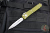 Microtech Ultratech OTF Knife- Double Edge- OD Green Handle- Full Serrated Stonewash Blade 122-12 OD