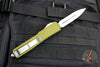 Microtech Ultratech OTF Knife- Double Edge- OD Green Handle- Full Serrated Stonewash Blade 122-12 OD