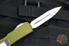 Microtech Ultratech OTF Knife- Double Edge- OD Green Handle- Full Serrated Stonewash Blade 122-12 OD
