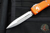 Microtech Ultratech OTF Knife- Double Edge- Orange Handle with Full Serrated Stonewash Blade 122-12 OR