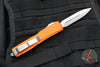 Microtech Ultratech OTF Knife- Double Edge- Orange Handle with Full Serrated Stonewash Blade 122-12 OR