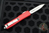 Microtech Ultratech OTF Knife- Double Edge- Red Handle with Full Serrated Stonewash Blade 122-12 RD