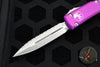 Microtech Ultratech OTF Knife- Double Edge- Violet Handle with Full Serrated Stonewash Blade 122-12 VI