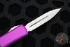 Microtech Ultratech OTF Knife- Double Edge- Violet Handle with Full Serrated Stonewash Blade 122-12 VI