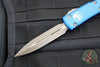 Microtech Ultratech OTF Knife- Double Edge- Blue Handle- Bronzed Apocalyptic Blade and Hardware 122-13 APBL