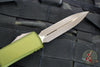 Microtech Ultratech OTF Knife- Double Edge- OD Green Handle- Bronzed Apocalyptic Blade and Hardware 122-13 APOD