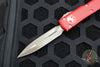 Microtech Ultratech OTF Knife- Double Edge- Red Handle- Bronzed Apocalyptic Blade and Hardware 122-13 APRD
