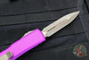 Microtech Ultratech OTF Knife- Double Edge- Violet Handle- Bronzed Apocalyptic Blade and Hardware 122-13 APVI