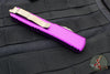 Microtech Ultratech OTF Knife- Double Edge- Violet Handle- Bronzed Apocalyptic Blade and Hardware 122-13 APVI